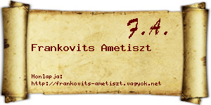 Frankovits Ametiszt névjegykártya